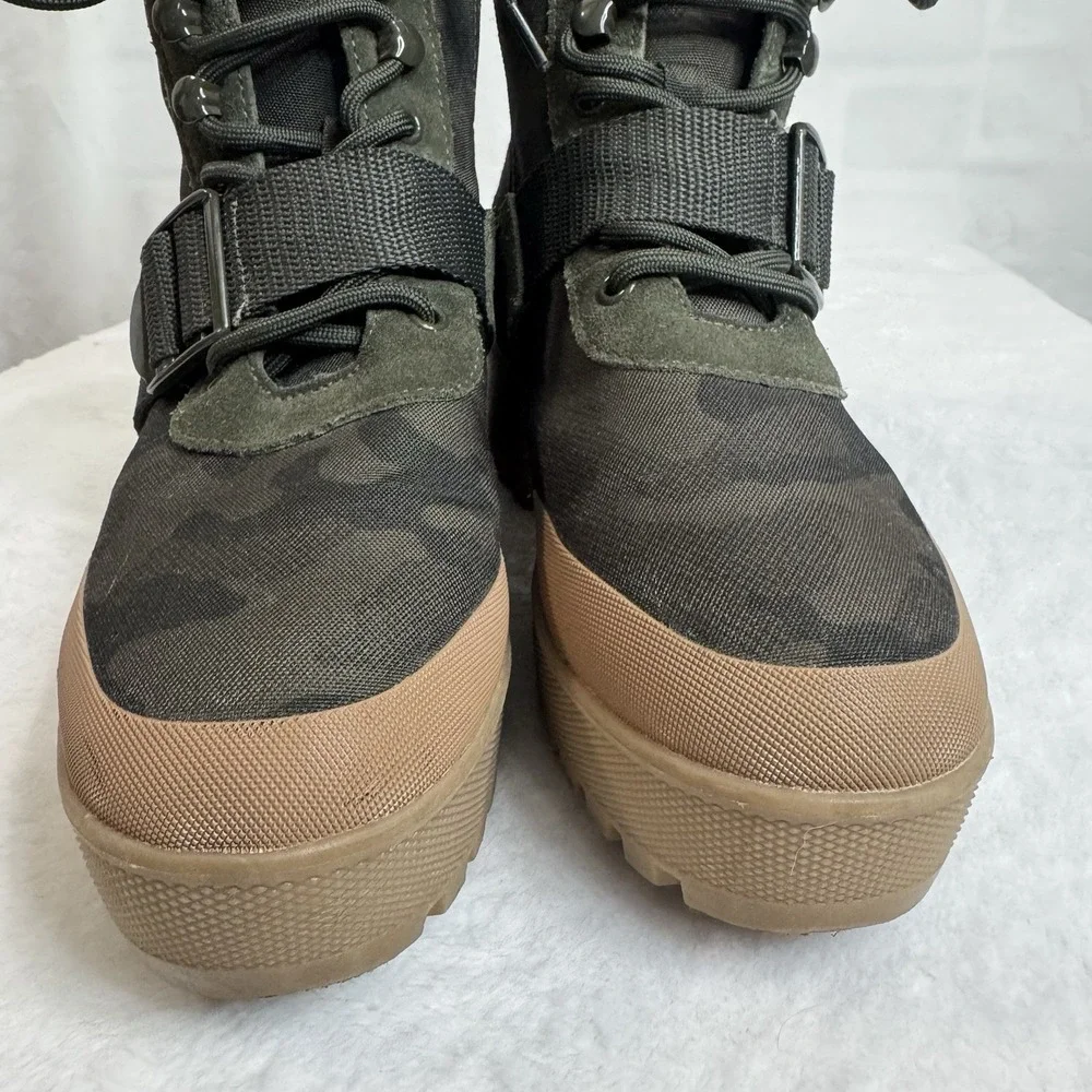 Steve Madden Nayra Women Ankle Boots Camo Green Lace Up NARY01S1 Size 8M - Picture 3 of 14